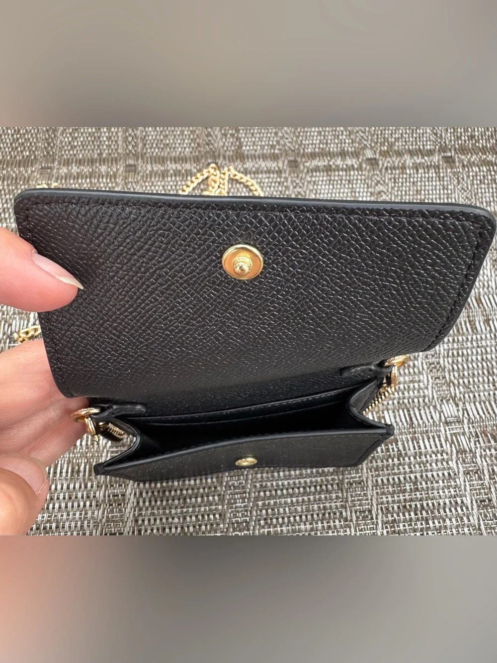 Coach Mini Wallet On A Chain Black Brand New!